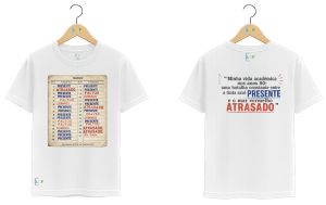 Camiseta – Caderneta – Presente e Atrasado