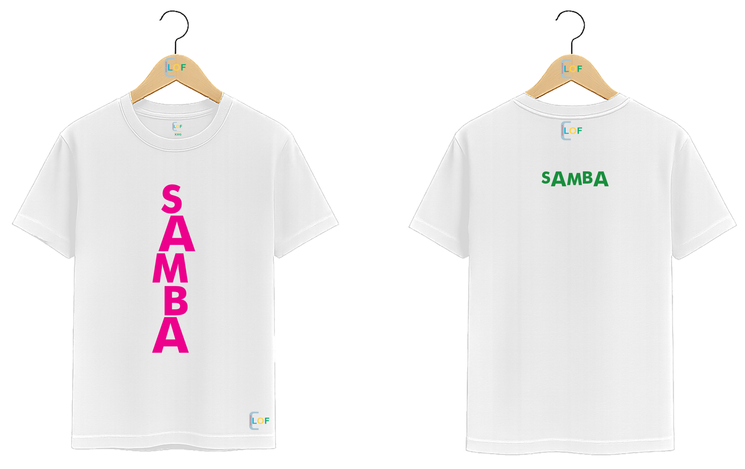 Camiseta – Samba - Verde e Rosa
