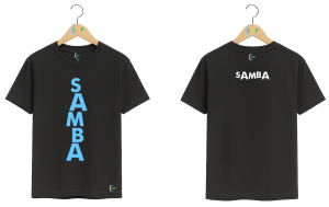 Camiseta –Samba - Azul e Branco
