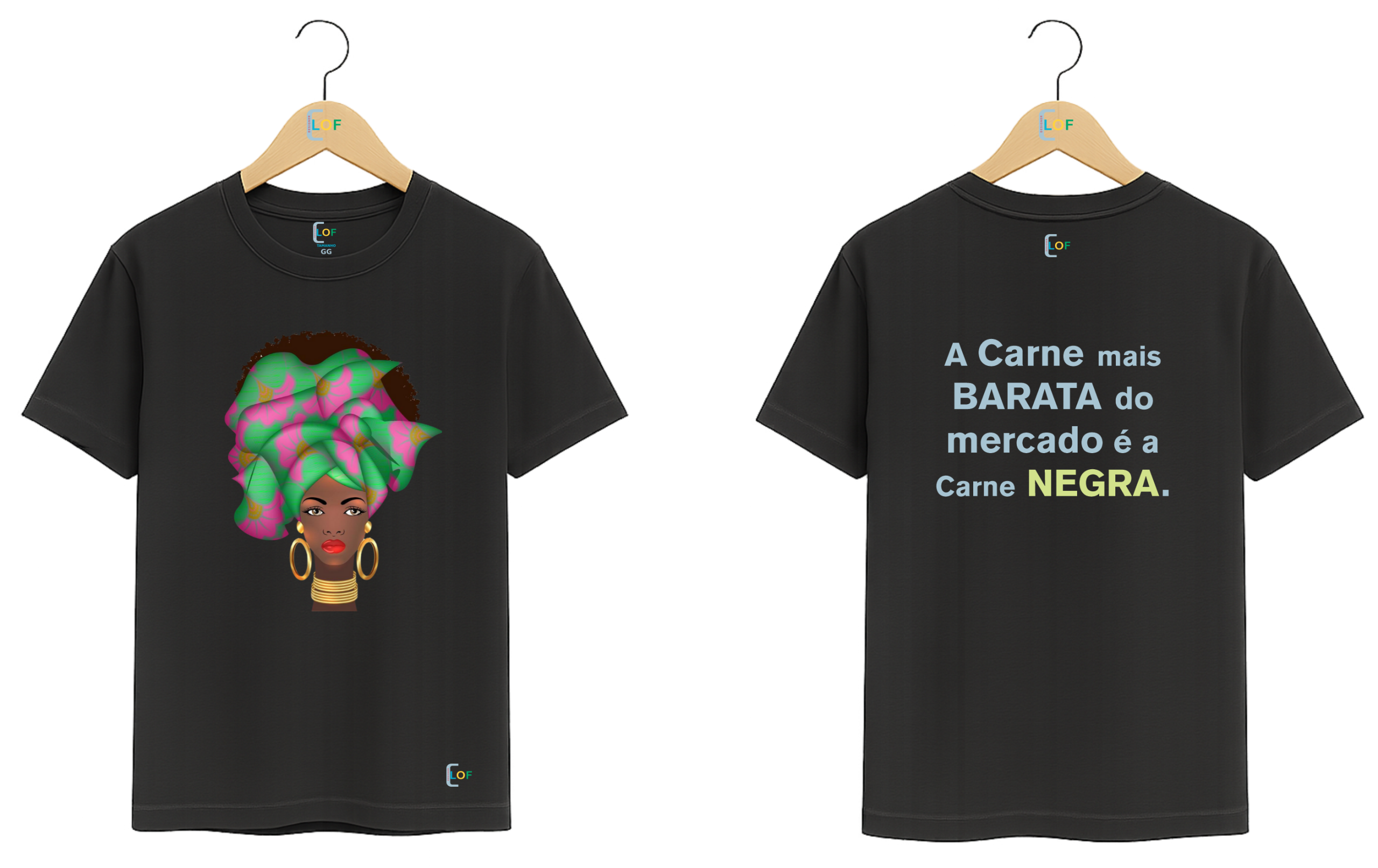 Camiseta – Africana - Carne Negra