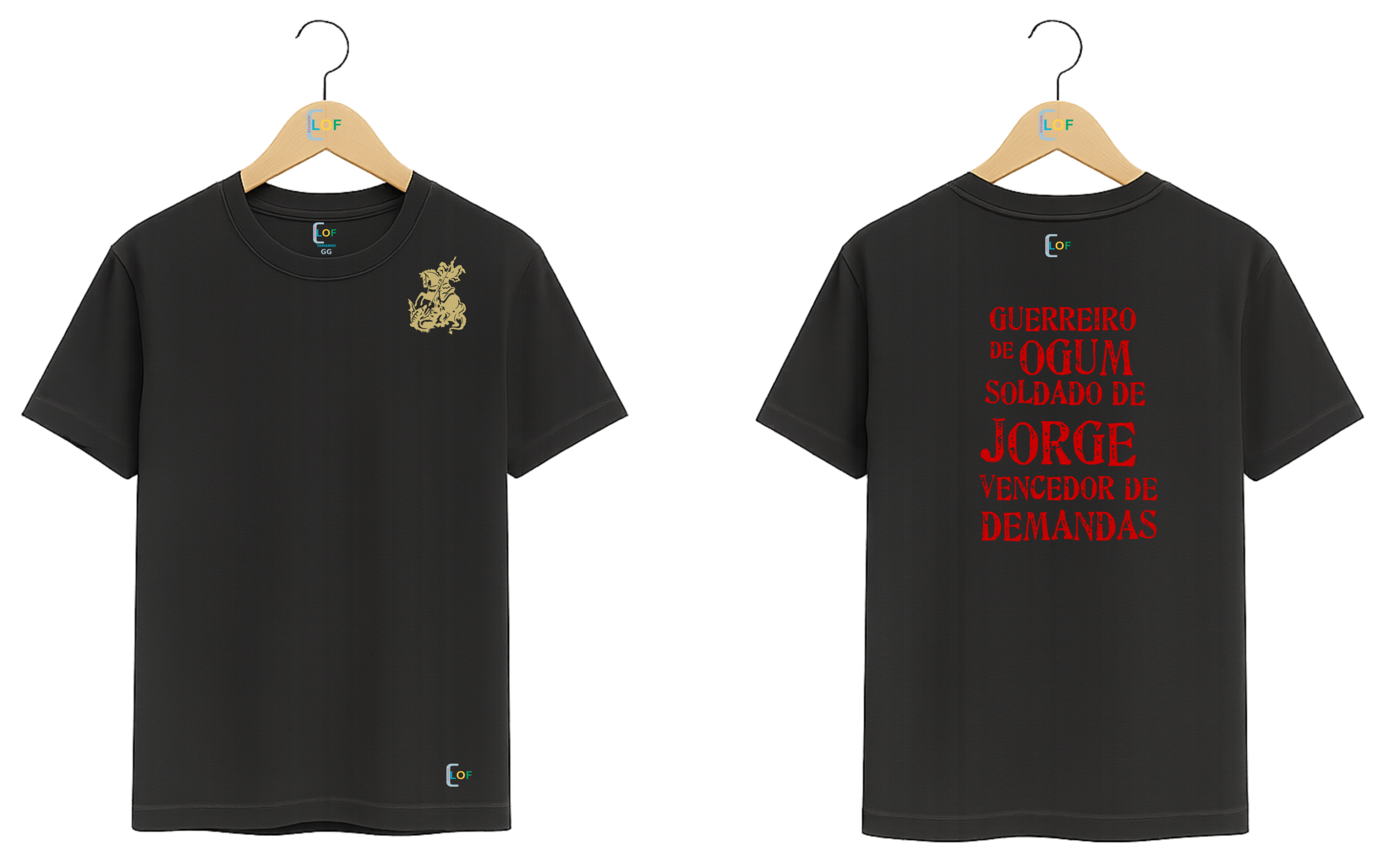 Camiseta – São Jorge - Guerreiro de Ogum costa - Imagem 2
