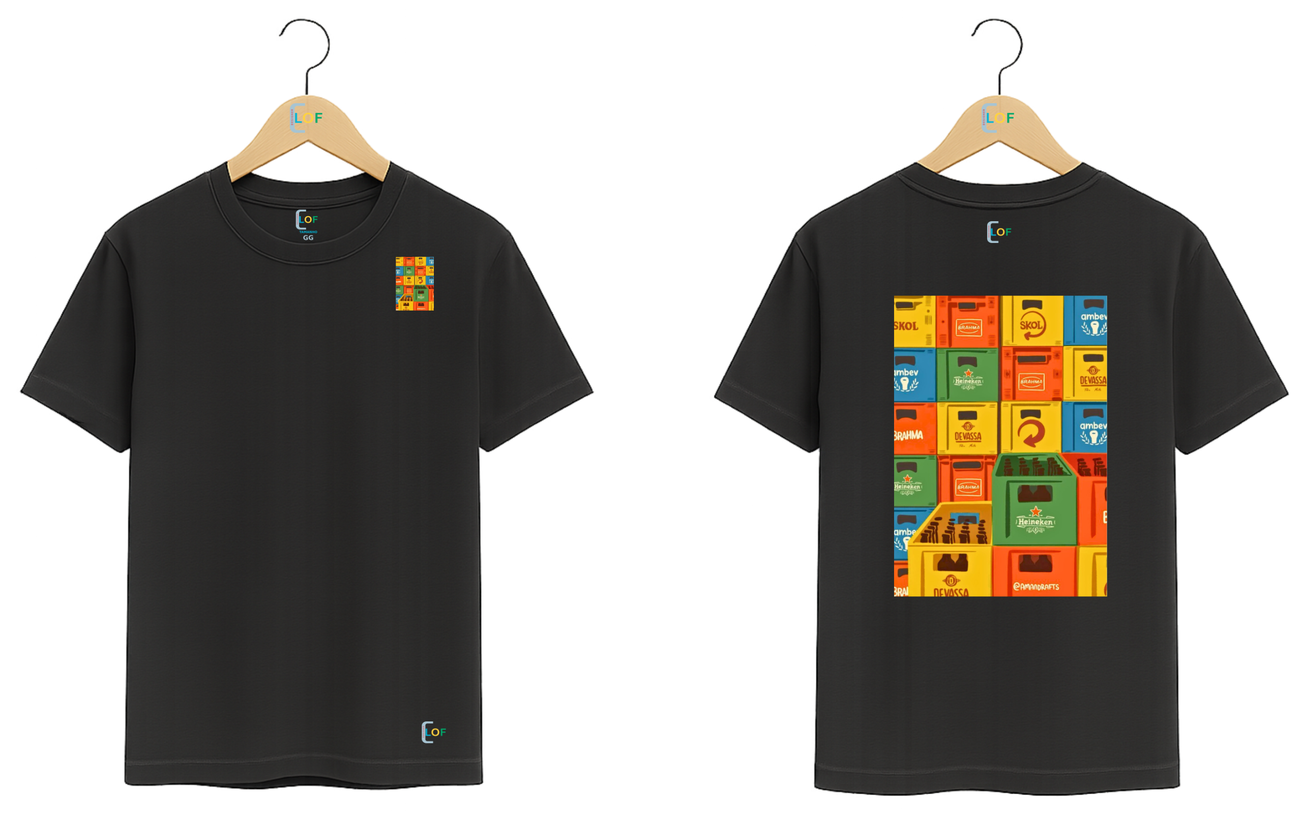 Camiseta – Estampas - Caixas de cervejas